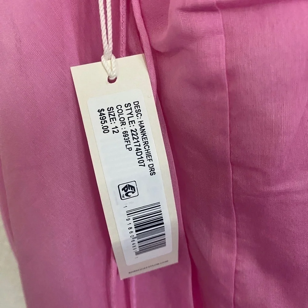 REBECCA TAYLOR Flamingo Pink Handkerchief Dress sz 12 NWT! - Picture 7 of 8